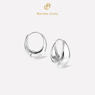【张予曦同款】RC Retro Chic意大利复古时尚首饰 小水滴银圈耳环