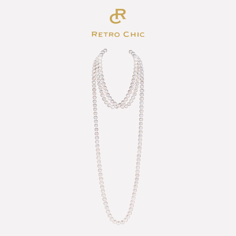 【保价618】retro chic意大利复古时尚首饰苏托儿珍珠四号项链