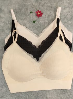 新款LVH1A5女士泡泡纱美背吊带背心带胸垫抹胸内搭打底外穿裹胸