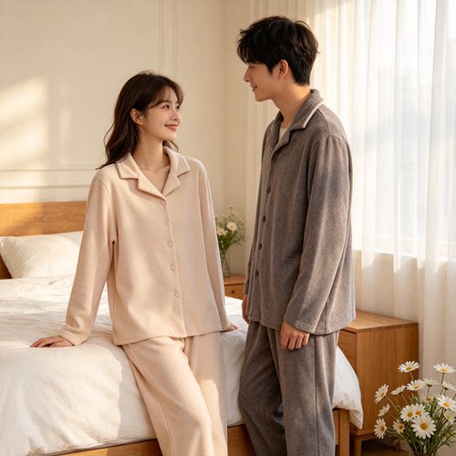 都市丽人马丁棉情侣家居服套装