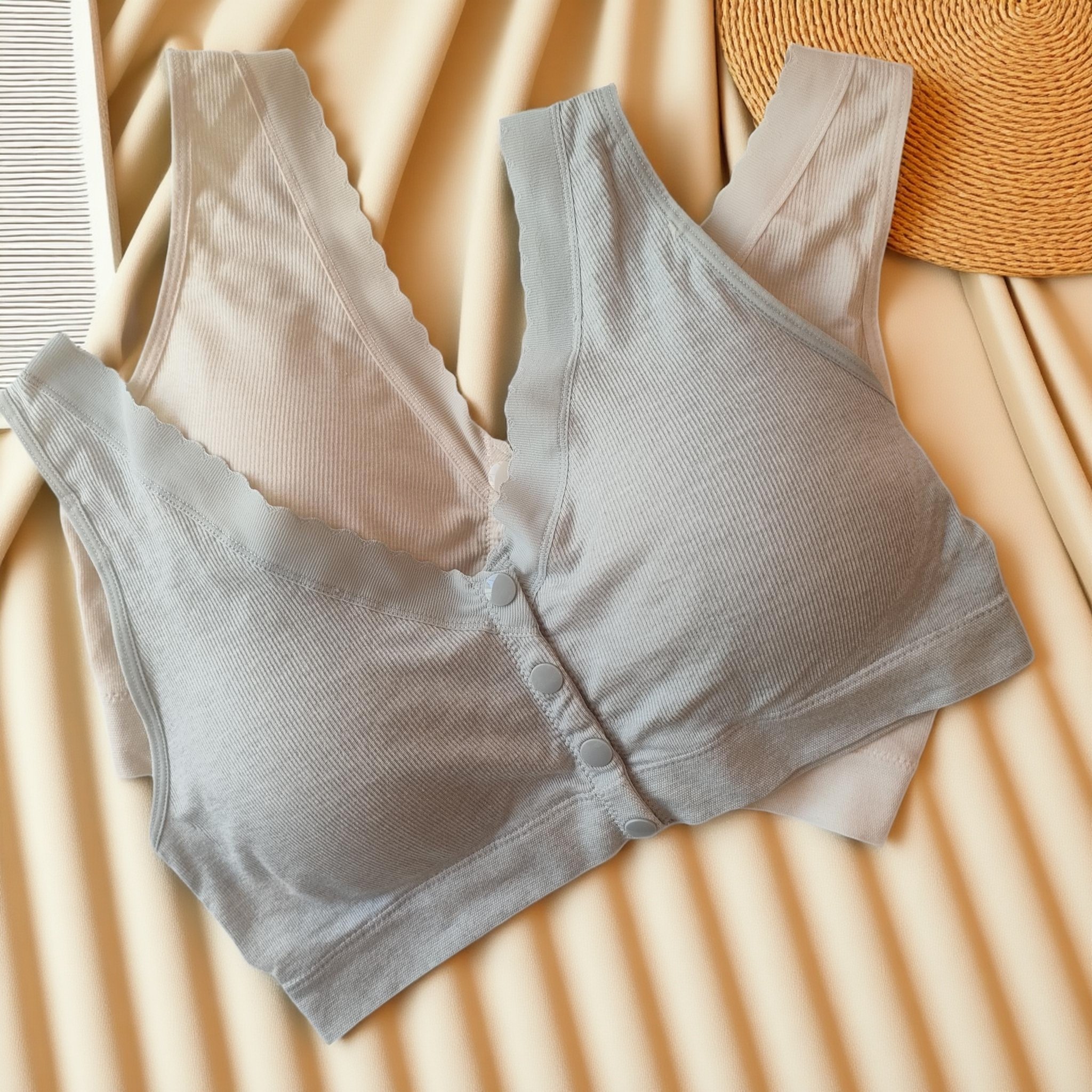 都市丽人女士前开扣无钢圈文胸