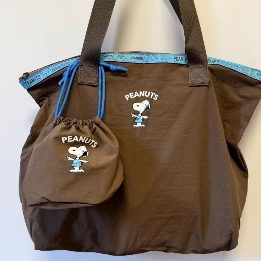 可爱史努比大容量旅行袋行李包可套拉杆箱便携可折叠购物袋