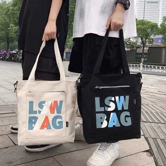 初中生帆布包男孩补习手提拎书袋
