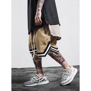 美式复古潮牌短裤男夏季FOG大码宽松运动直筒五分裤篮球裤潮球裤