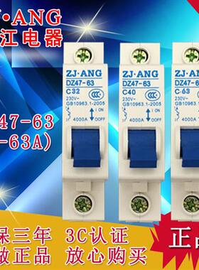 珠江DZ47-63小型断路器单极空气开关家用电闸40A保护器1PC6A-63A