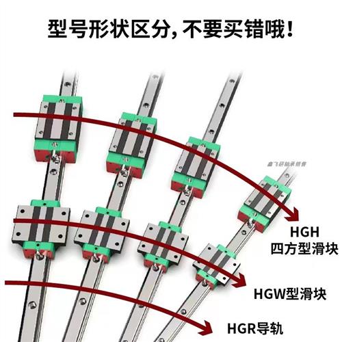 高精度进口直线导轨滑块法兰线轨轴承润滑HGH HGW15 20 25 30CCA