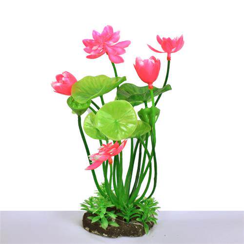 彷真荷花摆件塑料花假水草鱼缸装饰造景盆栽装饰水族箱莲花后景草