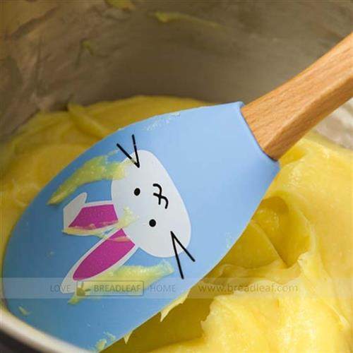 面包兔图案硅胶抹刀硅胶抹刀Lfgb标准认证彩色印刷
