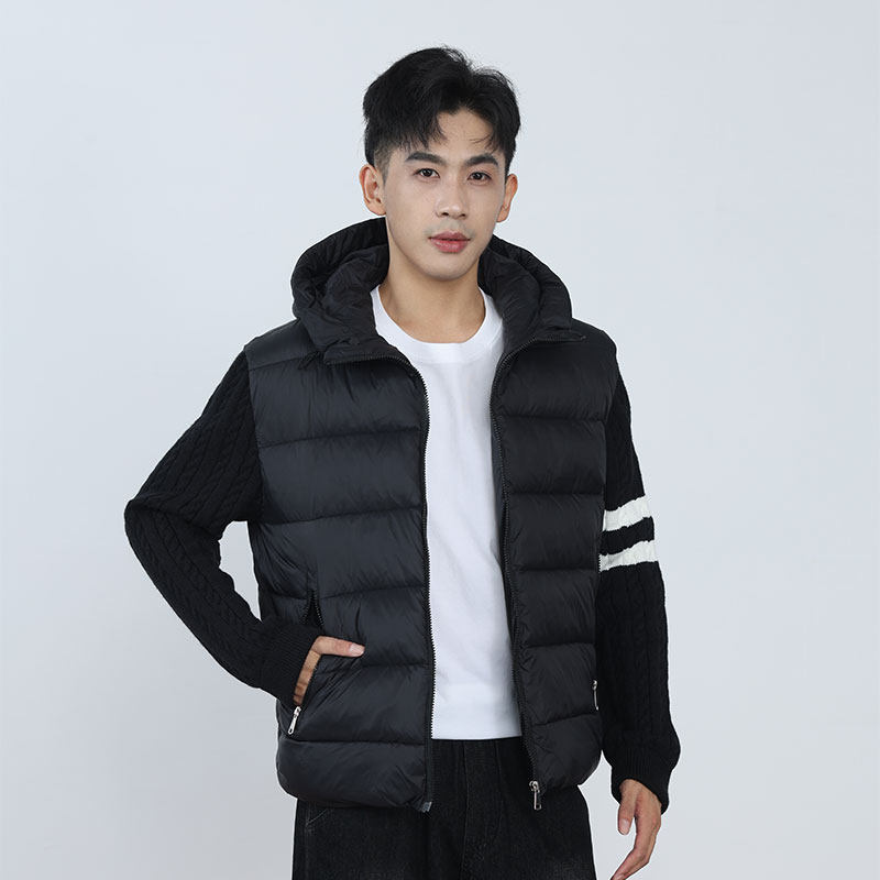 秋冬新款排骨棉服网红同款针织拼接立领保暖棉衣百搭男女羽绒棉服
