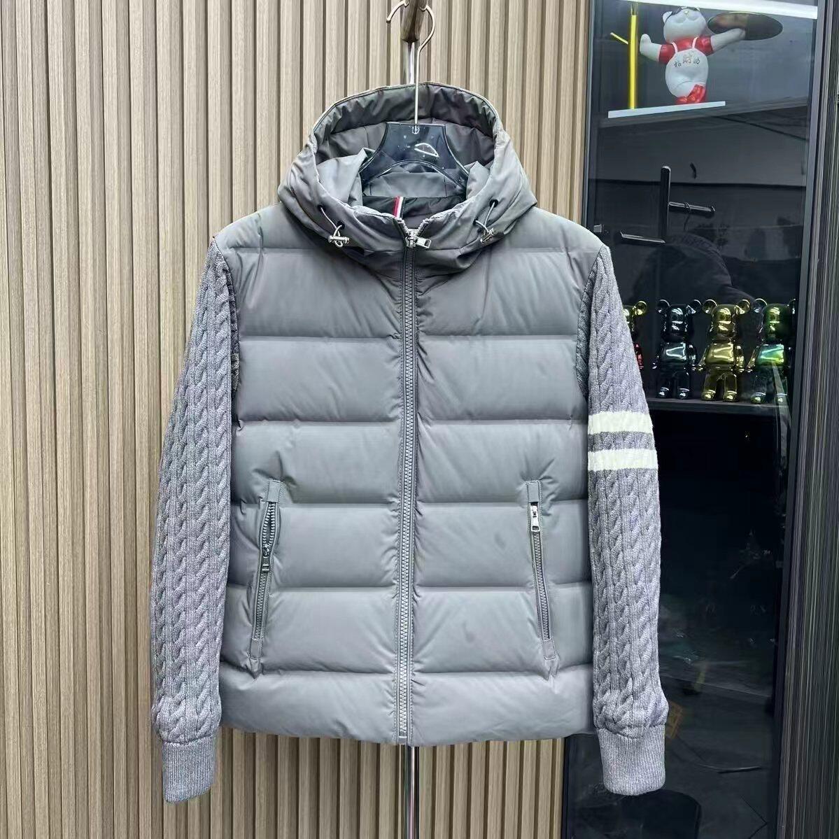 秋冬新款排骨棉服网红同款针织拼接立领保暖棉衣百搭男女羽绒服
