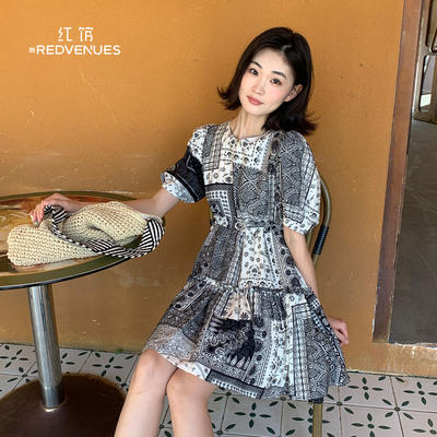 红馆25夏季小个子连衣裙巨好看的减龄连衣裙公主裙碎花裙韩系穿搭