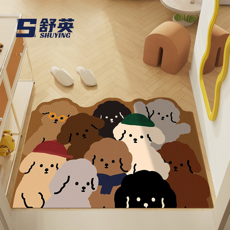 入户门地垫可擦免洗一冲即净防水耐磨可裁剪现代简约进门皮革地垫