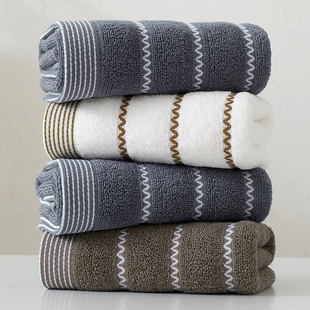 柔软吸水洗脸毛巾家用不易掉毛100%全棉擦脸男款面巾成人水纹纯棉