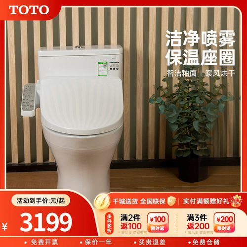 TOTO卫浴智能马桶家用储热式智洁坐便器CW817REB+TCF2F960ECN(02)