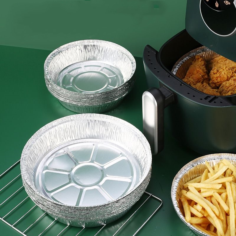 锡纸盘空气炸锅专用纸盘吸油纸烤箱食用家用烘焙油纸锡箔碗耐高温