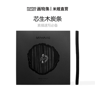 画物集米娅芯生素描速写棉柳木炭条2 9mm碳棒美术生专用绘画炭条炭精条设计打型特浓炭笔细中粗
