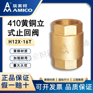 埃美柯410立式 止回阀黄铜水表止逆阀4分家用防反水螺纹水边单向阀