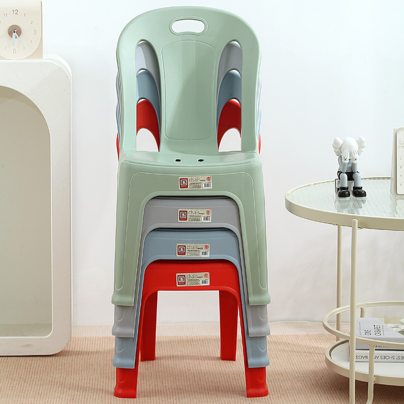 塑料靠背椅家用椅子客厅茶几小凳子简约加厚餐桌椅可叠放儿童餐椅