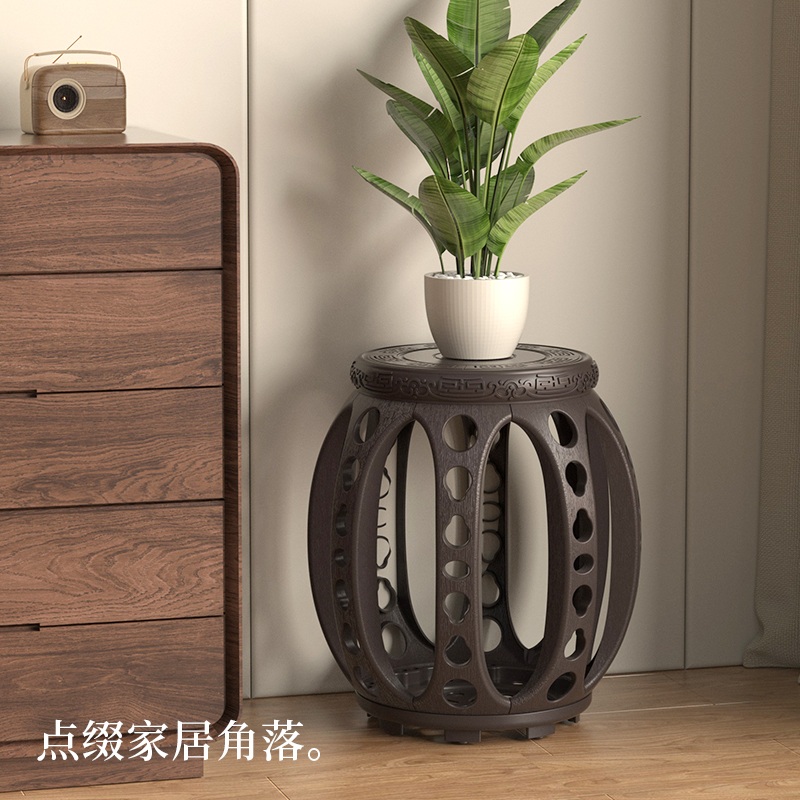 客厅茶几凳茶室中古花架家用板凳胡桃木椅子古筝鼓凳餐桌塑料凳子