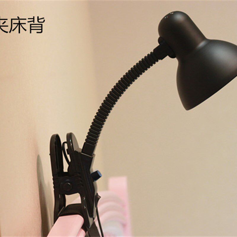 金属铁艺大灯罩老式传统白炽灯调光按钮夹子式座2用护眼台灯床头