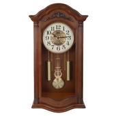 台湾金钟宝高档黄杨实木客厅挂钟复古桶钟古典钟表静音挂表报时