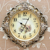 饰壁挂表 欧式 大象装 客厅卧室个性 20英寸挂钟 复古无声超静音钟表