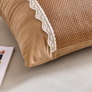 精选夏季冰藤长方形抱枕套客厅沙发靠背夏天床头靠枕大号凉席靠垫