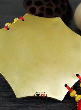 精选台湾祥狮纯铜兽头八卦狮咬剑睚眦牌 风水门饰家居虎头牌 鎮宅