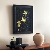 纯手绘好寓意风水挂画送礼乔迁实木客厅玄关装 精选 家有金竹 饰