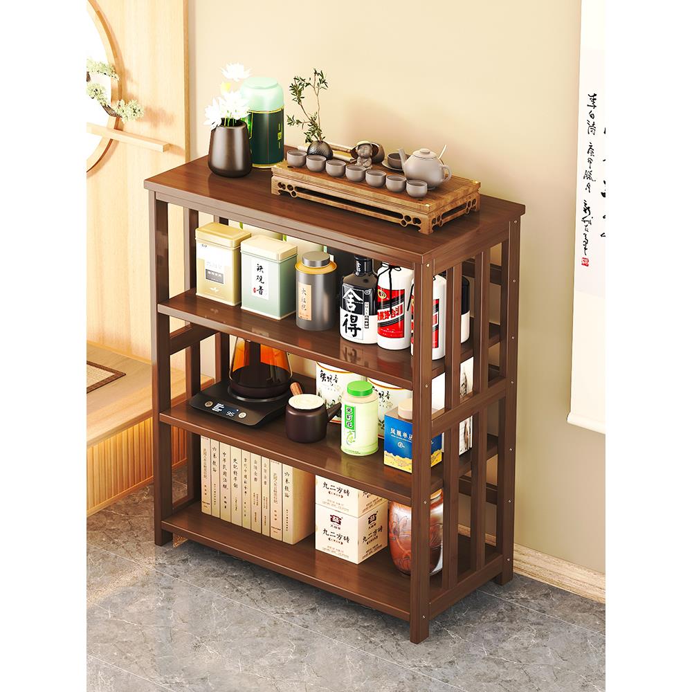 茶具茶台储物柜子收纳架书架置物架杂物架厨房阳台办公室实木客厅