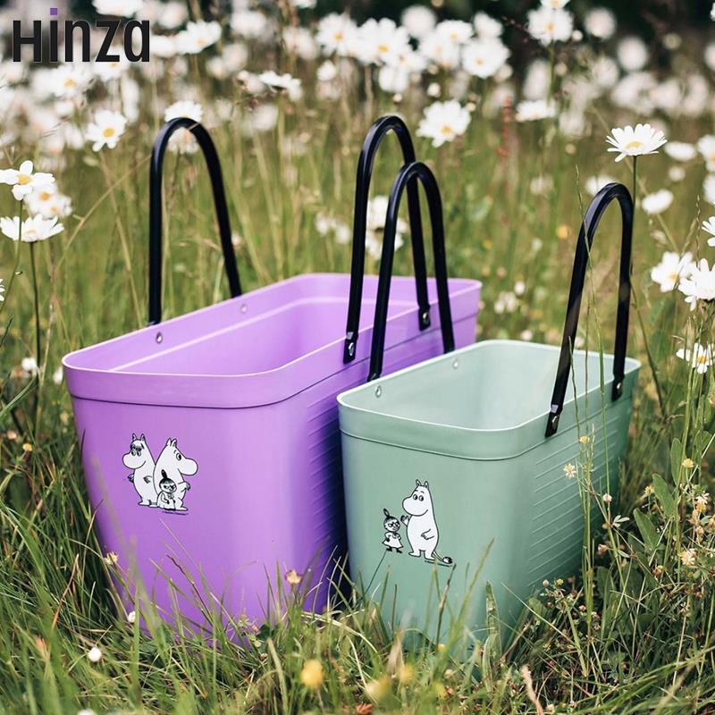 瑞典进口Hinza姆明菜篮环保提篮购物手提篮包塑料筐买菜野餐篮子