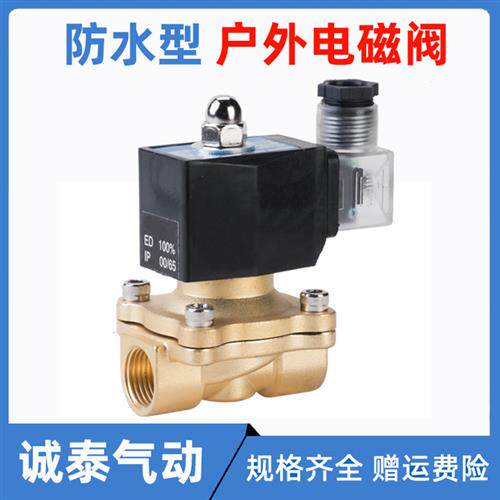 防水节能常闭电磁阀水阀气阀铜开关AC220V24V2分3分4分6分1寸