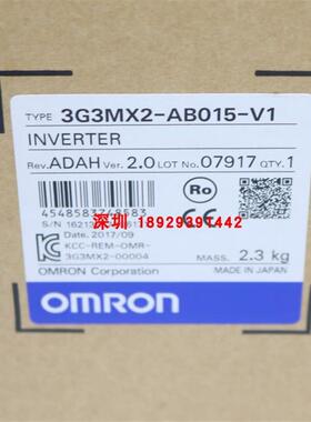 议价OMRON变频器3G3MX2-AB015-V1 単相AC200V