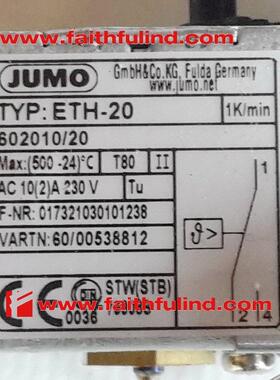 议价Jumo 602010/20 久茂温度传器 ETH-20 00538812 602010