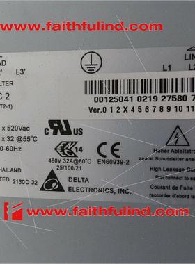 议价Kuka 00-125-401 库卡KRC2滤波器 DELTA 32TDRT2-1 00125041