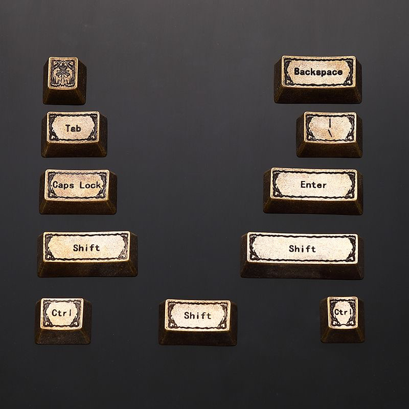 原创纯铜复古克苏鲁神话风格键帽机械键盘十字轴通用60-108键按键