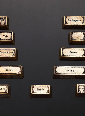 原创纯铜复古克苏鲁神话风格键帽机械键盘十字轴通用60-108键按键