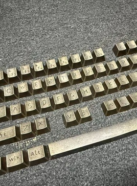 纯铜原厂高度oem键帽机械键盘60/87抛光做旧十字轴金属健帽