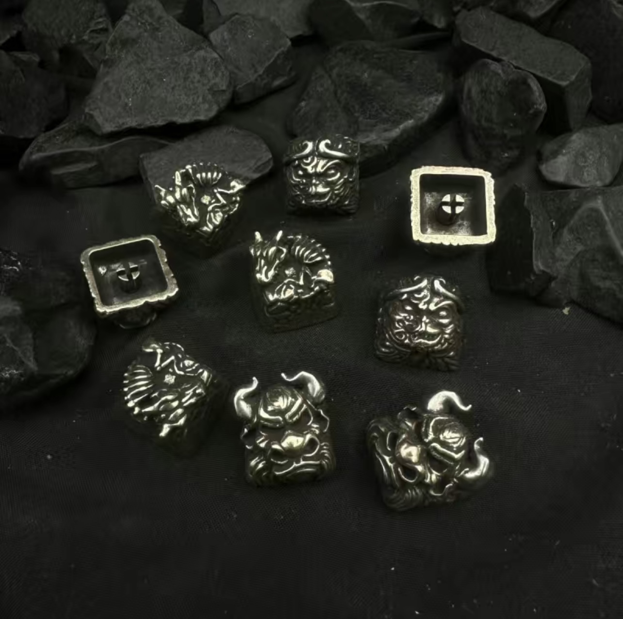 纯铜黑神话悟空牛魔王骷髅龙键帽机械键盘个性键帽金属十字轴通用