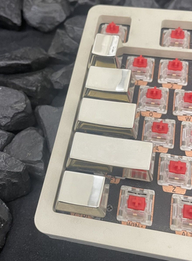 纯铜原厂全套键帽机械键盘按键简约凹面十字卡槽金属健帽朋克方形