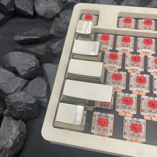 纯铜原厂全套键帽机械键盘按键简约凹面十字卡槽金属健帽朋克方形