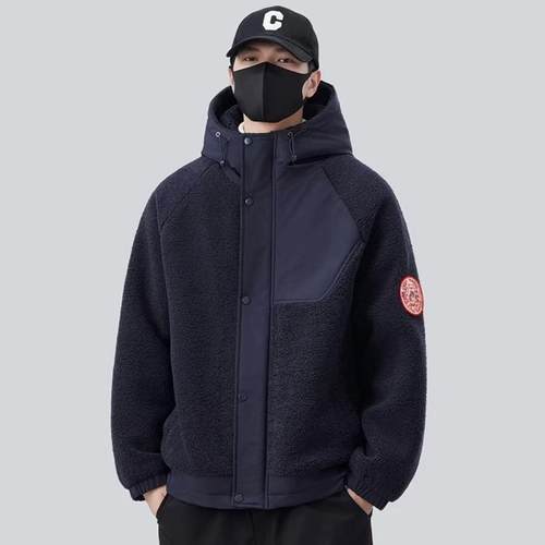 连帽冬季工装夹克棉服外套加厚