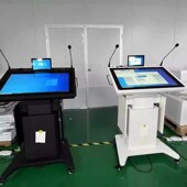 媒体多功能会议演讲台智慧多媒体升降讲台电动可移动教学All