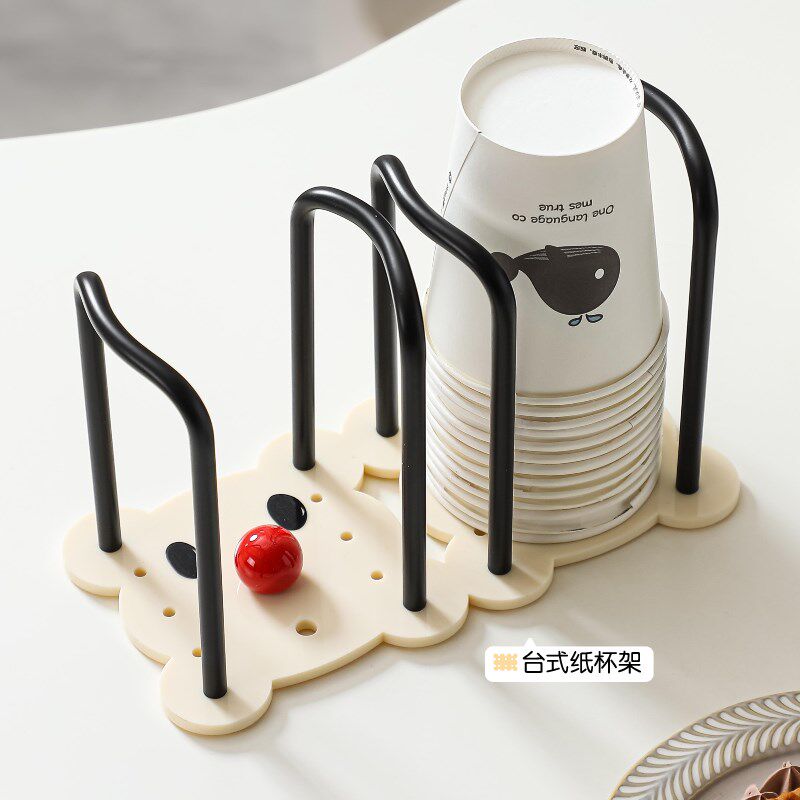 纸杯架一次性杯子取杯器家用创意桌面饮水机咖啡茶杯架置物收纳架