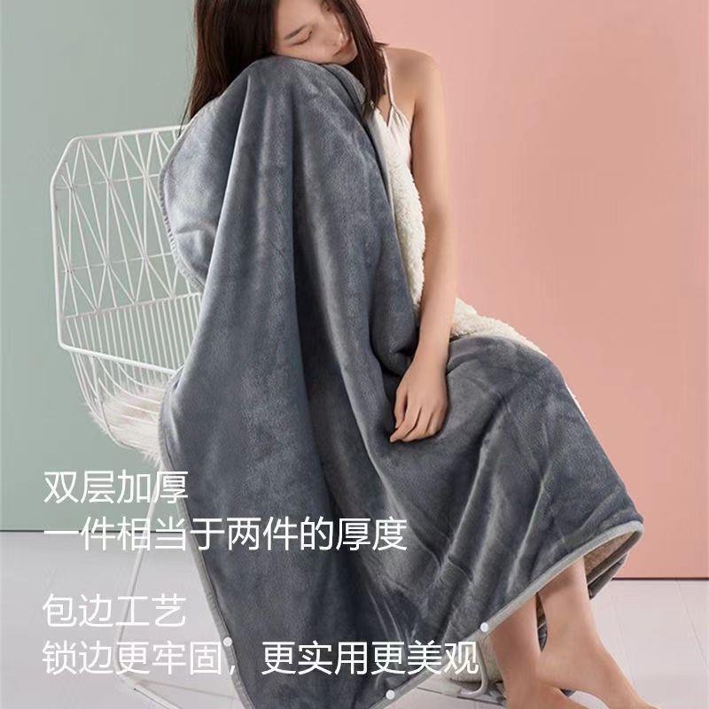 秋冬披肩斗篷毛毯加厚带帽子办公室盖腿两用披风小毯子单人午睡毯