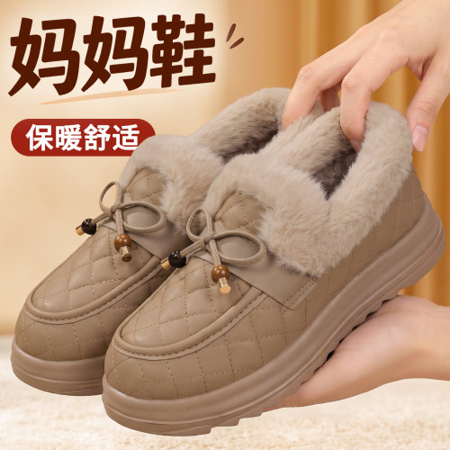 老北京布鞋女加绒防滑一脚蹬