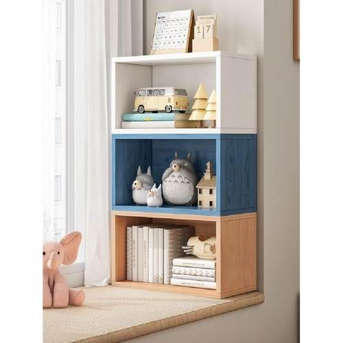 飘窗书架分隔板桌上桌面组合小书柜书桌旁落地靠墙转角收纳置物架