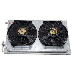 货车空调冷凝器总成12v24v挖掘机汽车改装通用型散热网电子扇风机
