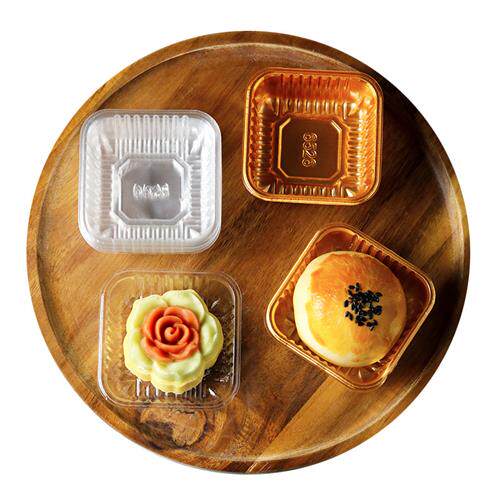 透明50g月饼托冰皮内托盒底托金色75/80/100克蛋黄酥包装盒吸塑盒