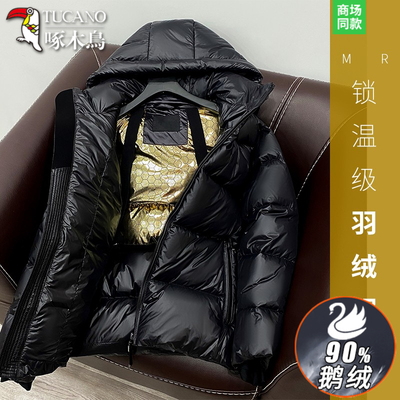 啄木鸟超厚极寒短款高档鹅绒服男